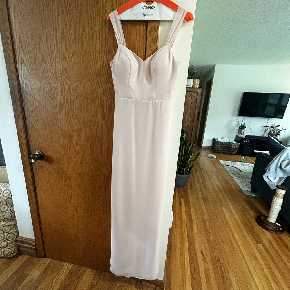 Azazie Blushing Pink Denise Dress - Picture 2 of 8